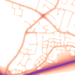 Daytime road noise heatmap for SG5 4JX