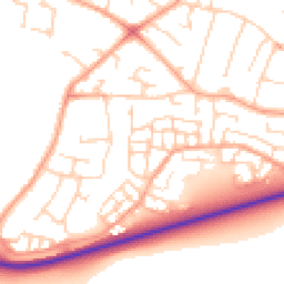 Daytime road noise heatmap for SG5 4NW