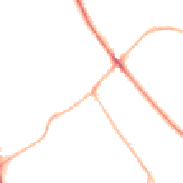Night-time road noise heatmap for SG7 5AD