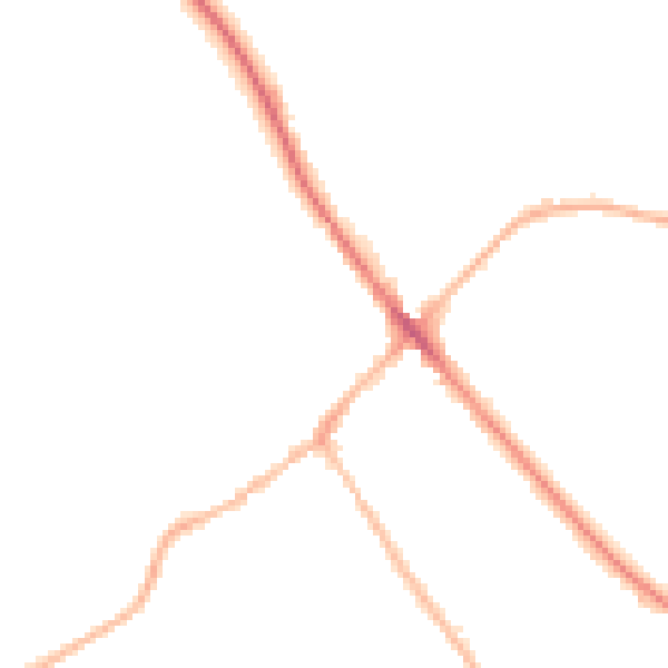 Night-time road noise heatmap for SG7 5AG