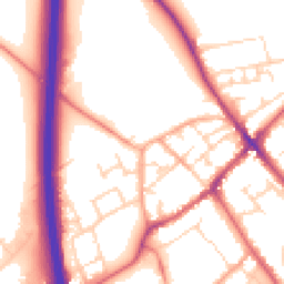 Daytime road noise heatmap for SG7 5AN