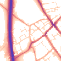 Daytime road noise heatmap for SG7 5AW