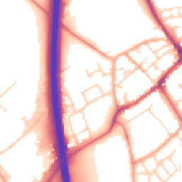 Daytime road noise heatmap for SG7 5BE