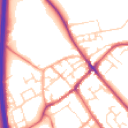 Daytime road noise heatmap for SG7 5BQ