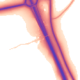 Daytime road noise heatmap for SG7 5EW
