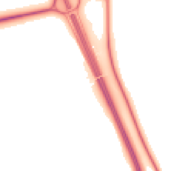 Night-time road noise heatmap for SG7 5EW