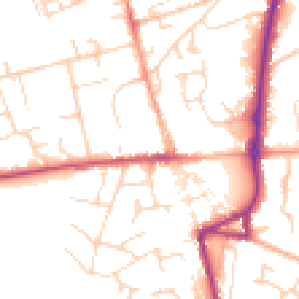 Daytime road noise heatmap for SG8 5GR