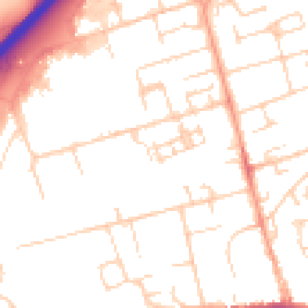 Daytime road noise heatmap for SG8 5LY