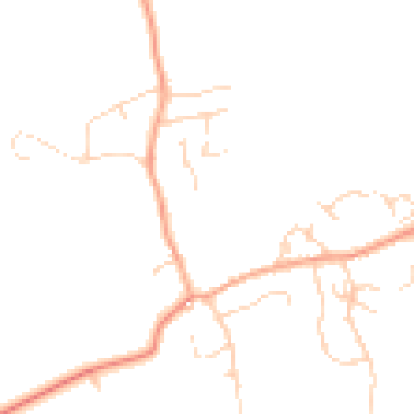 Daytime road noise heatmap for SG8 5NQ