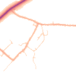 Daytime road noise heatmap for SG8 5QW