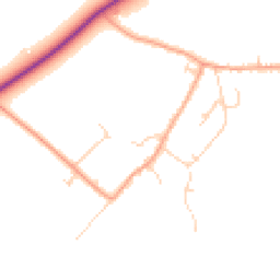 Daytime road noise heatmap for SG8 5TQ