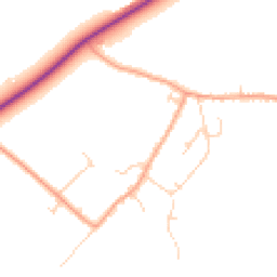 Daytime road noise heatmap for SG8 5UN