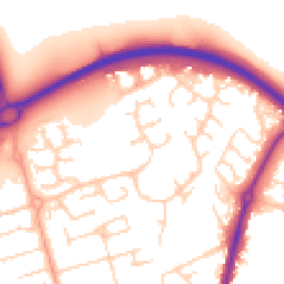 Daytime road noise heatmap for SG8 5UP