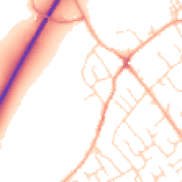 Daytime road noise heatmap for SG8 6AF