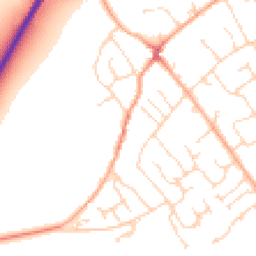 Daytime road noise heatmap for SG8 6AP