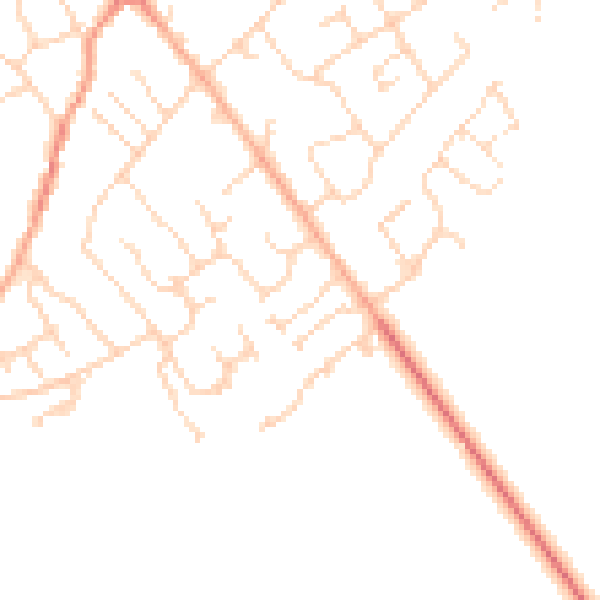 Daytime road noise heatmap for SG8 6BZ