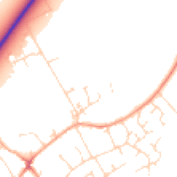 Daytime road noise heatmap for SG8 6EL