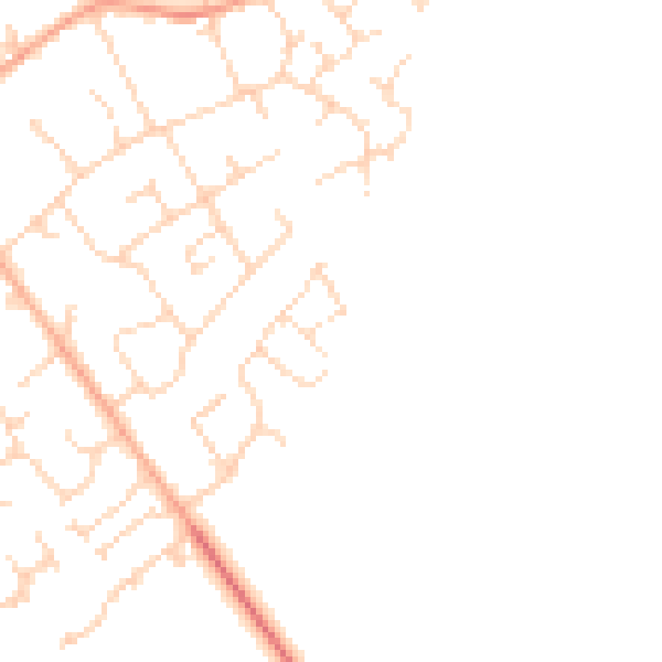 Daytime road noise heatmap for SG8 6GD