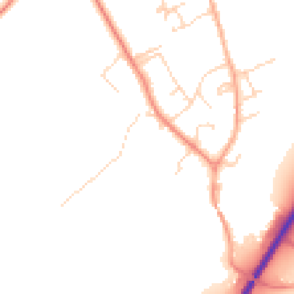 Daytime road noise heatmap for SG8 6GS