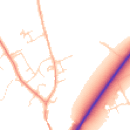 Daytime road noise heatmap for SG8 6JX
