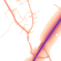 Daytime road noise heatmap for SG8 6JY