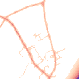 Daytime road noise heatmap for SG8 6LE