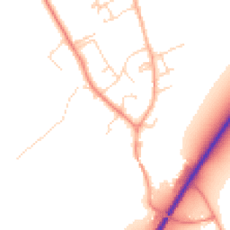 Daytime road noise heatmap for SG8 6ND