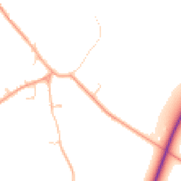 Daytime road noise heatmap for SG8 6QL