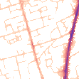 Daytime road noise heatmap for SG8 7AY
