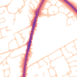 Daytime road noise heatmap for SG8 7DL