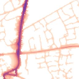 Daytime road noise heatmap for SG8 7ED