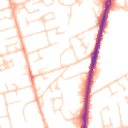 Daytime road noise heatmap for SG8 7EW