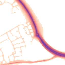 Daytime road noise heatmap for SG8 7FJ