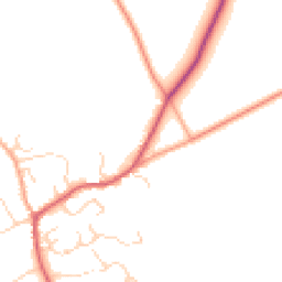 Daytime road noise heatmap for SG8 7QN