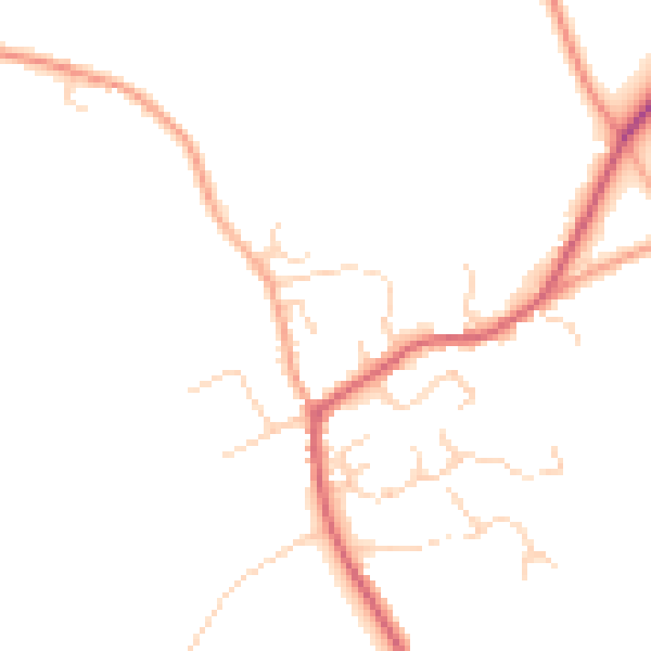 Daytime road noise heatmap for SG8 7SF
