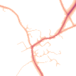 Daytime road noise heatmap for SG8 7SW
