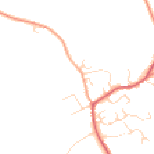 Daytime road noise heatmap for SG8 7TE