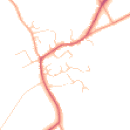 Daytime road noise heatmap for SG8 7TS