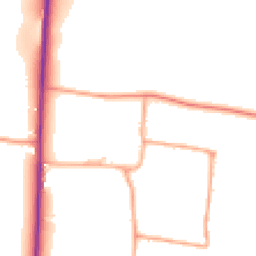 Daytime road noise heatmap for SG8 8EW
