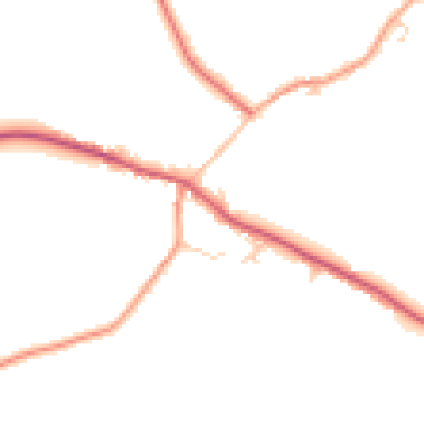 Daytime road noise heatmap for SG8 8SG