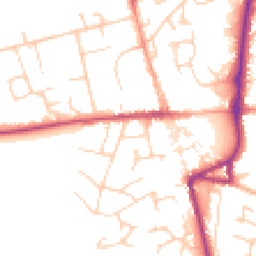 Daytime road noise heatmap for SG8 9BT