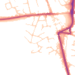 Daytime road noise heatmap for SG8 9DJ