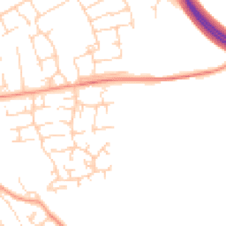 Daytime road noise heatmap for SG8 9TE