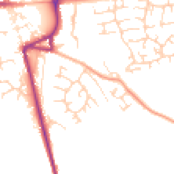 Daytime road noise heatmap for SG8 9UH