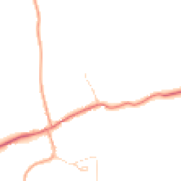 Daytime road noise heatmap for SG9 0NZ