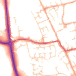 Daytime road noise heatmap for SG9 9DE