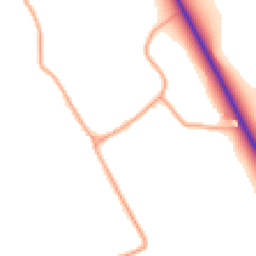 Daytime road noise heatmap for SG9 9LJ