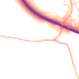 Daytime road noise heatmap for SG9 9PE
