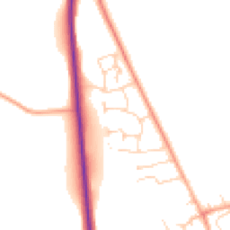 Daytime road noise heatmap for SG9 9RY