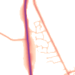 Daytime road noise heatmap for SG9 9RZ